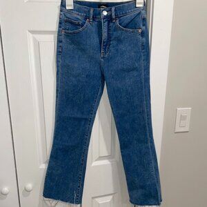 Express High-Waisted Cropped Ankle Flare Jeans